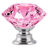 FENSING 20 Pcs 30MM Crystal Clear Cabinet Knobs Pink Diamond Knobs for Dresser Drawers-Glass Dresser Handles(Pink)