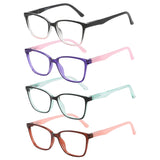 Przene 4 Pack Reading Glasses for Women Men Cat Eye Butterfly Blue Light Blocking Readers with Spring Hinges 2.75