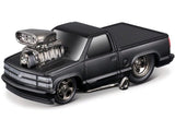 Muscle Machines 1993 Chevy 454 SS Pickup Truck Matt Black Blackout Edition 1/64 Diecast Model Car 15584BO