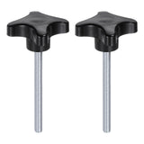 HARFINGTON 2pcs Star Knobs M8 x 90mm Male Thread Plastic 4-Star Stud Knob Hand Tightening Clamping Screw Replacement Threaded Ha