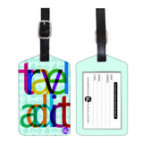 Nutcase Designer Luggage Travel Baggage Tags Set Of 2 With Name Card Inside Travel Addict Blue Design