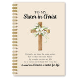 BEHIFL Sister in Christ Christian Spiral Notebook Bible Verse Journal, Flower Christian Gifts for Women,Religious Gifts for Sist