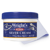 Wrights by Weiman Silver Cleaner and Polish Cream - Gently Clean and Remove Tarnish without Scratching, Ammonia-Free, 8 Ounce,