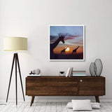 Giraffe Trio At Sunrise, Masai Mara, Kenya, Composite Image-Paper Art-38,,X38,,