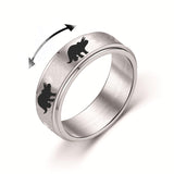 INENIMARTJ Dinosaur Fidget Rings for Women Men Stainless Steel Spinner Ring Dinosaur Anxiety Ring Jurassic Dinosaurs Anxiety Spi