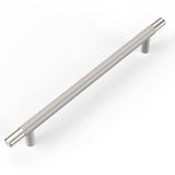 ROMATEE 10 Pack Brushed Satin Nickel knurled Cabinet Pulls,7.5 Inch(192mm) Hole Centers Solid Heavy Duty Kitchen Cabinet Handles