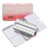 MEEDEN Empty Watercolor Paint Palette: Travel Water Color Palette Tin with 12 Half Pans - Portable Metal Palette Tin Box for Art