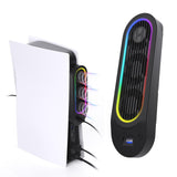 PS5 Accessories Cooling Fan with 9 LED Light, Quiet PS5 Cooler with Auto Adjustable Speed/Auto On/Off, USB 3.0 Port Compatible w