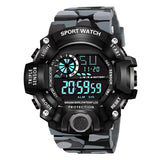 Frozil Plastic Digital Watch Shockproof Multi-Functional Automatic Full Grey Color Strap Waterproof Digital Sports Watch For Men