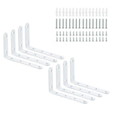 HOME MASTER HARDWARE Corner Brace Shelf Bracket 8 Pack L Shelf Bracket Heavy Duty White Steel L Corner Brace,5 x 3 Joint Angle B