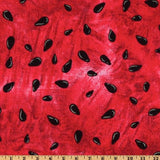 Timeless Treasures Watermelon Slice Seeds Red, Fabric by the Yard
