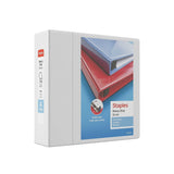 Staples 82663 Heavy Duty 4-Inch 3-Ring View Binder White (24696)