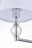 Living District Bethany 3 Lights Bath Sconce In Black With White Fabric Shade
