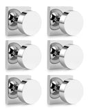 Dummy Door Knob, Single Side No-Turning Door Handles, 6 Pack, Polished Chrome Finish, Inactive Half Dummy Door Knob Set