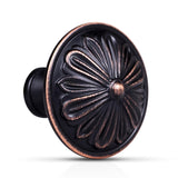 Oil Rubbed Bronze Cabinet Knobs 4 Pack, Solid Zinc Alloy Round Bronze Cabinet Hardware Handles Oil Rubbed Bronze Knobs for Kitch