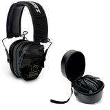 Walkers Razor Slim Shooter Multi-Camo Gray Electronic Hunting Folding Hearing Protection Earmuffs with 23dB NRR and Black Shockp