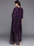 Libas Women'S Silk Blend Kurta Sets (Gs816_Purple_2Xl)