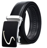 Zacharias MenS Faux Leather Belt Autolock Buckle DsS (Black;Free Size)