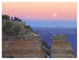 Tourists Enjoying Sunset And Rising Full Moon At Yaki Point, Grand Canyon National Park, Arizona-Paper Art-42,,X32,,