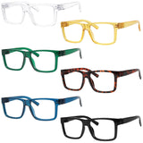 Eyekepper Metalless Reading Glasses with Screwless Spring Hinges 6 Pack Oversize Readers for Men Women +2.25