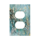 Wpshijia Abstract Flower Oil Painting 1 Gang Single Duplex Light Switch Plate Outlet Cover Decorative Wall Plate Switchplate Ele