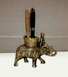 Two Moustaches Elephant Savari Brass Pen Holder