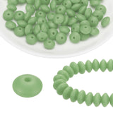 HARFINGTON 100Pcs Silicone Beads 12mm Lentil Rubber Focal Beads Bulk for Pens Keychain Bracelet Necklace DIY Crafts Making, Jade