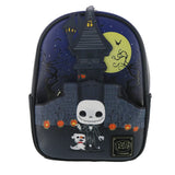 Loungefly Disney NBC Jack Skellington House Mini Backpack Navy