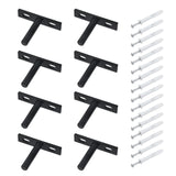 Antrader Black Floating Shelf Bracket,8Pcs 2 Inch Hidden Shelf Brackets Blind Shelf Bracket Hidden Brackets for Floating Wood Sh