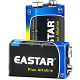 EASTAR BTS 9V Batteries - Alkaline 9 Volt Batteries (2 Pack) for Smoke Detectors, Long-Lasting Power for Daily Devices, 10 Year