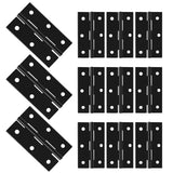 suiwotin 12pcs Butt Hinges Black Door Hinges, 2.63 x 1.46 Cabinet Door Hinge, Flat Folding Box Hinges for Jewelry, Wooden Box, S