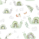 Flannel Nature Crawls Snail Fabric by Springs Sold by The Yard