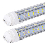 10 PCS-T8 T10 T12 LED Tube Light, 8 foot , 100W Rotate V Shaped, R17D/HO 8FT LED Bulb ,6000K Cold White, 14500LM, Clear Cover, (