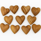 Zuluf Set of 10 Mini Olive Wood Hearts 1.2 Bulk Pack Hand Carved Wooden Hearts Wedding Favors Party Pack Valentine Bowl Filler D