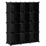 SONGMICS Cube Storage Organizer, Set of 12 Plastic Cubes, Book Shelf, Closet Organizers and Storage, Room Organization, Bedroom
