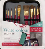 Levin Craft Painting Brushes Mix Natural Bristles Watercolour Brush Set 11Pc