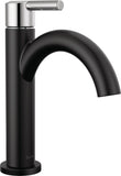 DELTA Faucet Nicoli Matte Black Bathroom Faucet, Black/Chrome Single Hole Bathroom Sink Faucet, Single Handle Bathroom Faucet, P