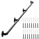 Senmit Handrail for Indoor Stairs - 10 Feet Wall Mount Industrial Iron Pipe - Metal Railing Non-Slip Grab Bar - Stairs Porch Dec
