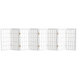 2 ft. Short Desktop Window Pane Shoji Screen - White - 8 Panels