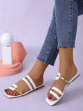Shoetopia Statement White & Golden Slip-On Flats For Women & Girls /Uk7,White,7,B0BYP9FWNS