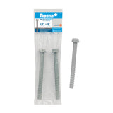 Tapcon+ 1/2 x 6 Inch Mechanically Galvanized Heavy-Duty Hex Head Concrete Anchors, 2 PCS, Extreme Corrosion Resistant, Exterior