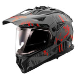 LS2 Helmets Blaze II Adventure Motorcycle Helmet W/SunShield (Matte Crazy Dark Gray/Red - Medium)