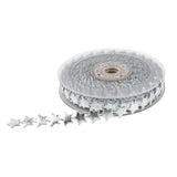 AUEAR, Silver Star Theme Ribbon Lace Trims Glitter Polyester 15mm Ribbons Embellishment for Wedding Gift Party Christmas Decorat