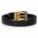 Leatherman Belt For Men | Black Formal Leather Belt With Plain Italian Leather Strap | 25Mm Width
