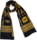 Jai Mahakal Printed Devotional Scarf For Men & Women | Black Religious Stole | Mahadev Shiv Bhakt Cotton Blend Dupatta | Trishul