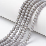 10 Strands Faceted Rondelle Briolette Glass Beads 6x5mm Opaque Glass Tiny Loose Spacer Beads 870pcs for Bracelets Jewelry Making