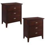 Leick Home 10522 Laurent Nightstand with Drawer, Door with USB-C Fast Charging Station and AC/USB Outlet, 2-Pack, Chocolate Cher