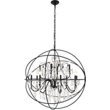 Living District Cordelia 12-Light Transitional Metal Pendant In Black