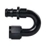 EVIL ENERGY 8AN 180 Degree Push Lock Hose Fitting End Black