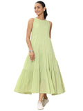 Libas Women'S Cotton Fit And Flare Midi Dress (29610_Green_Xxl)